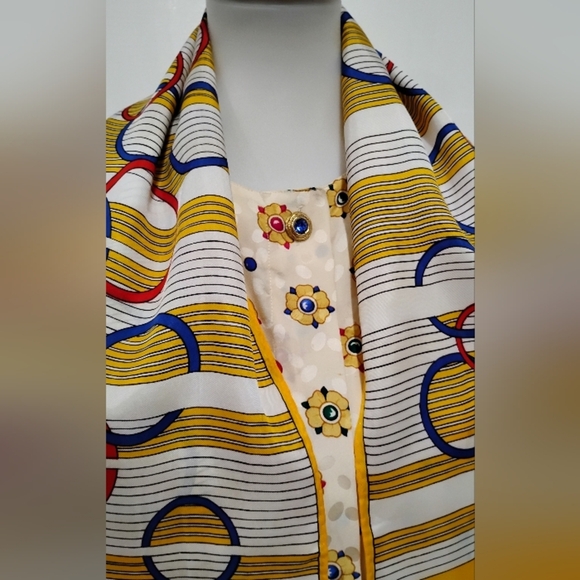 VINTAGE JEWEL JACQUARD SILK BLOUSE - Picture 10 of 11